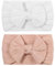 YOFASEN 2 Stück Baby Haarband - Stirnbänder Baby High Elastisches Baby Mädchen Nylon Schleife Stirnbänder Haarbänder Weiche Baby Turban Babyschmuck für Kleinkinder Neugeborene (Rosa+Weiß)