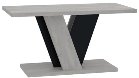 PROROOM FURNITURE - Nevi Mini - Couchtisch 110x70 Höhe 60 cm - Kaffeetisch Rechteckig - Sofatisch - Coffee Table - Wohnzimmertisch Modern - Beistelltisch Klein - Betonoptik/Schwarz