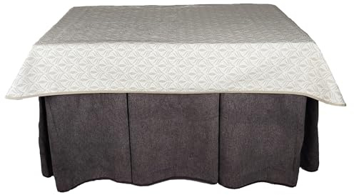 Genérico Conjunto Mesa Camilla120x70x72cm con Faldillas Antimanchas y Tapete (Marrón Chocolate)