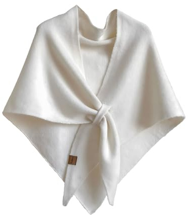 Enfärgad Sjal För Alla årstider Koreansk Kashmirstickad Kofta Sjal I Ull, Pashmina För Kvinnor (Solid Off-White)