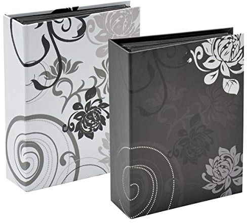 Walther Grindy Graues Fotoalbum mit Seitenschutz – Fotoalben mit Seitenschutz (grau, 100 Blatt, 10 x 15 cm, 1 Blatt)