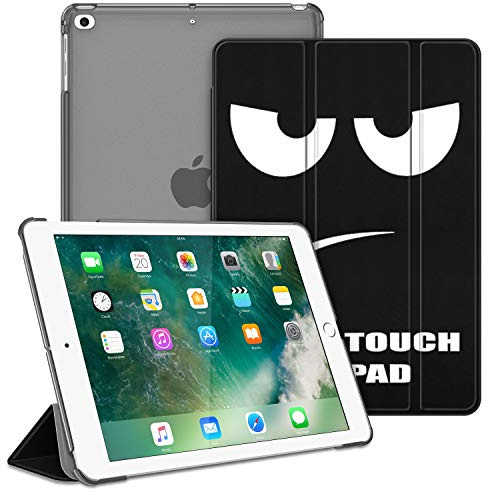 Fintie Hülle für iPad 9.7 Zoll 2018/2017 - Ultradünn Schutzhülle mit transparenter Rückseite Abdeckung Cover mit Auto Schlaf/Wach für 9.7 iPad 6. Generation / 5. Generation, Don't Touch