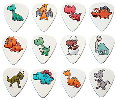Dinosaur Guitar Picks Set of 12, Harmony Picks | Double Sided
