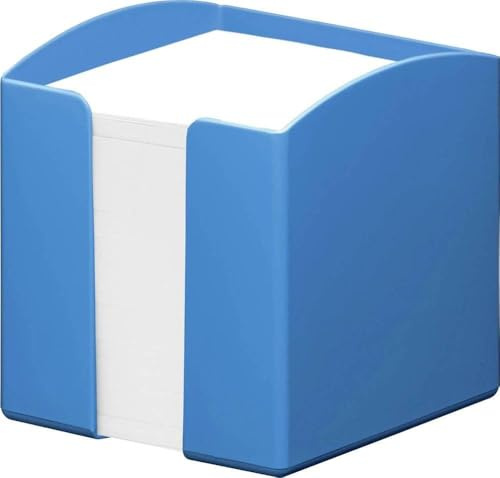 Durable Blockkubshållare för Skrivbord, 800 Notislappar, blå, 775806 | Blockhållare inkl. 800 vita papper för kontoret och hemmet., Made in Germany