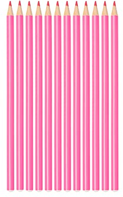Tailors kritpennor, klänningstillverkning, klädtillverkare, kritpenna för markeringstyg, förpackning med 12, 4 färger (rosa)