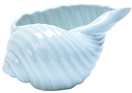 Keramik Sukkulenten Blumentopf Muschel Mittelmeer Deko Statue Kaktus Topf Kleiner Übertopf Balkon Pflanztopf Pflanzgefäß Blumenschale für Wohnzimmer Tischdeko Büro Schreibtisch Dekoration Gartendeko