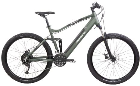 F.lli Schiano E-Fully, E Bike Mountainbike, 27.5 Zoll, 36V 14Ah Abnehmbarer Akku, Motor 250W 50Nm, MTB Ebike für Herren/Damen, Grün