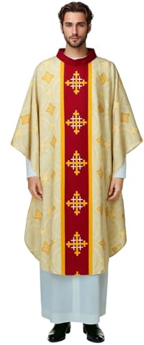 BPURB Clergé Romain Prêtre Célébrant Baptême Chasuble Vêtements Église Catholique Père Messe Vêtements Robe