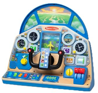 Melissa & Doug Interaktives Jet Pilot Cockpit aus Holz - mit Licht, 22 Soundeffekten und vielfältigen Spielfunktionen, für fantasievolles Rollenspiel, für Kinder ab 3 Jahren - FSC zertifizierte