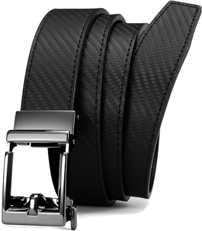 CHAOREN Leather Belts for Men - Mens Dress Belt 1 3/8 Comfort Ratchet Click - with Adjustable Automatic Buckle