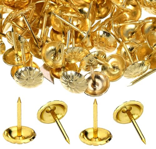 500 piezas de clavos de tapiz, Basicon robusto, 17 x 11 mm, bronce, clavos, tapicería decorativos, clavos, retro, bricolaje, tachuelas de muebles para muebles, sofás, sillones, camas sillas vintage