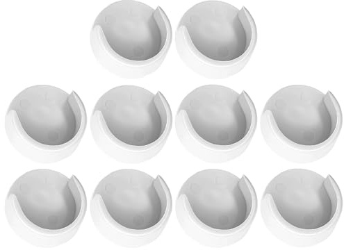 cyclingcolors 10 x runda rör hållare klädställhållare skåprör skåpstänger stång rund Ø 25 mm plast, vit