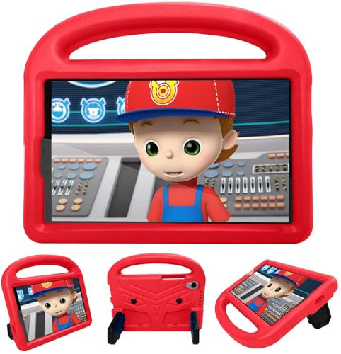 BARALARIQIU Funda protectora para tablet Lenovo Tab M8 8505/8705 de 8 pulgadas, a prueba de golpes, suave, ligera, con asa, función atril, color rojo