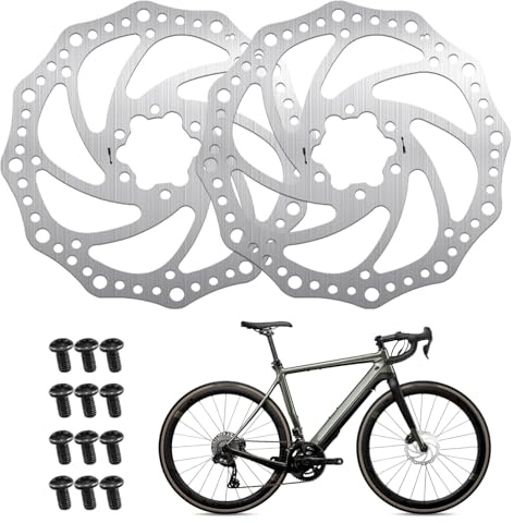 160mm Disc Brake Rotor,2PCS Bike Disk Brake Space,Bike Disc Brake Rotor Stainless Steel with 12 Pcs Screws,Bike Disc Brake Rear,Disc Brake Disc for Road Bike & Mountain Bike