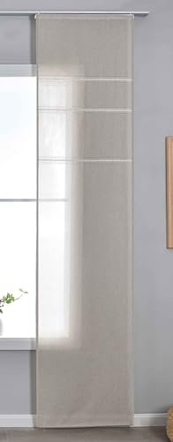Astek Halbtransparente Schiebegardine mit Paneelwagen HxB 245x60 cm Taupe »Leipzig« Kettenmuster lichtdurchlässig Elegante Struktur 202450P