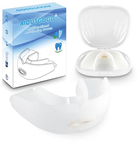 AIOUTGOGO Orthèse Anti Ronflement Efficace Puissant-Gouttière Dispositifs Anti-Ronflement, Orthese Apnée Du Sommeil Adapté Aux Hommes et Aux Femmes Réduire le ronflement - Blanc