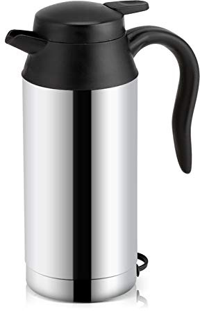 MENDUNER Bilvattenkokare 12/24V 750ml elektromagnetisk värmare i rostfritt stål och plast med förseglat lock och indikatorlampa för resor, kaffe, te, drycker