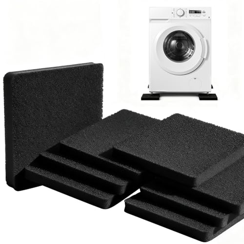 8 tappetini antiscivolo per lavatrice, 10 x 10 cm, ammortizzatori di vibrazione, tappetino antivibrazione, cuscinetti antiscivolo meno rumore, movimento per asciugatrice e altri dispositivi