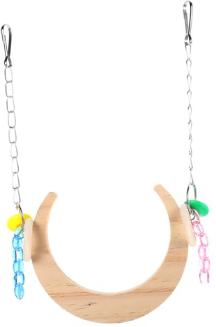 ibasenice Balançoire pour Perroquet Forme de Lune Balançoire Suspendue pour Cage Doiseaux Dexercice et Coordination pour Perruches Perroquets et Oiseaux