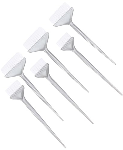 Hohopeti 6 Peines para Teñir el Cabello Plateados Set de 6 Piezas Cepillos Ultrasuaves Tamaños 5 CM y 7 CM Aplicador de Tinte Profesional para Peluquería y Uso Doméstico