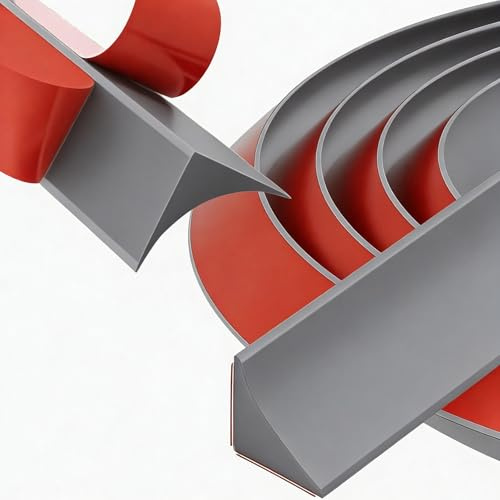 Weichsockelleiste Selbstklebend, Arbeitsplatte Abschlussleiste, Sockelleiste Küche & Deckenabschlussleiste, Flexibel Silikon Leisten wasserdicht schimmelresistent für Bad Wohnzimmer (Grau, 5m)