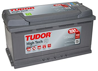 Tudor TA1000 Batería de coche de Plomo Calcio 100Ah 900A, Gama High Tech, para Automóvil de turismo