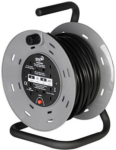 Deta SMJ CT Heavy Duty Drum Extension Lead, 4 Socket, 25 Metre, 13 Amp (CTH2513)