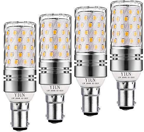 YIUN B15 Lampadine di Mais a LED 12W, Lampadine a Incandescenza da 100W Equivalenti, 3000K Bianco Caldo, Non Dimmerabile, 1200Lm, Piccola Vite Edison Lampadine Mais, 4-Pacco