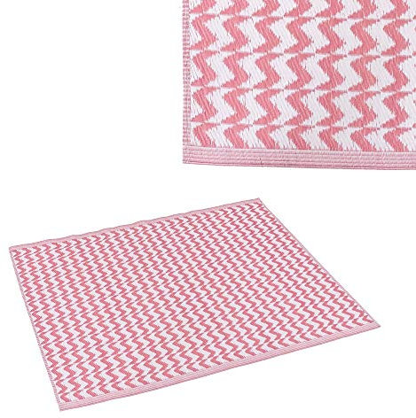 LOLAhome Alfombra de salón para Interior y Exterior de Polipropileno Rosa Moderna de 200 x 140 cm