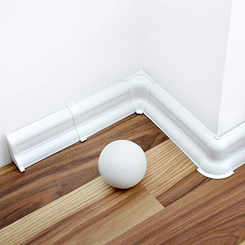 DQ-PP 20m Sockelleisten 52mm PVC Weiß Laminatleisten Fussleisten aus Kunststoff Dekore