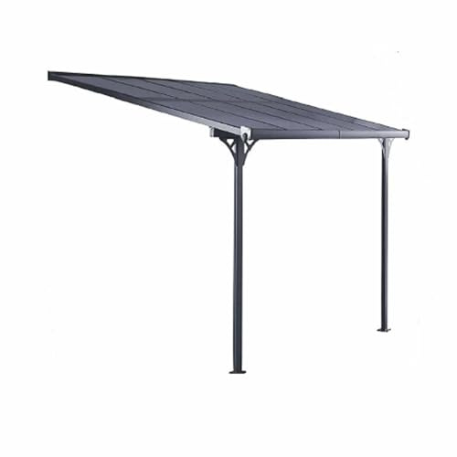 GARDIUN KIS13009 - Pérgola de Pared Elliot - 9,5 m² 314x300x225/270 cm Aluminio y Policarbonato