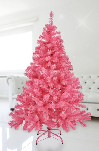 Árbol de Navidad artificial, 90 cm, color rosa