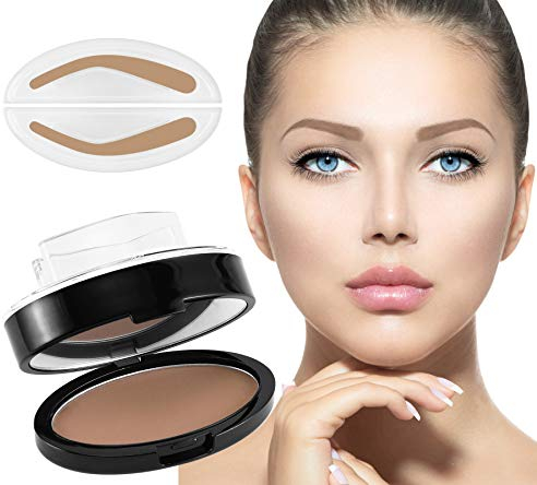 Boobeen Eyebrow Seal Stamp Powder - Waterproof 1 Second Make Up Nature Tinting Coloring Kit - Creates Natural Looking Brows for Makeup Beginners
