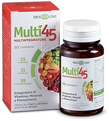 Bios Line Multi45 MULTINTEGRATORE - Integratore di Vitamine, Minerali e Fitonutrienti (50 Compresse)