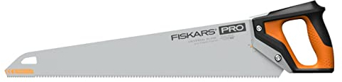 Fiskars Pro Scie égoïne pour Bois, Stratifiés et PVC, Longueur de lame : 55 cm, 9 TPI, Noir/Orange, PowerTooth, 1062917