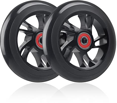 DBREAKS 2 Stück Stunt Scooter Rollen 110mm, Ersatzräder für Scooter 110mm Schwarz, Scooter Ersatzräder Set, Scooter Räder mit ABEC-9 Kugellager, Härtegrad 88A, geeignet für allerlei Scooter