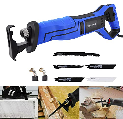 Scie sabre électrique 900 W avec vitesse de rotation variable de 0 à 2800 tr/min, 5 lames de scie, changement de lame sans outil, idéale pour couper du bois, du métal et des tuyaux en PVC