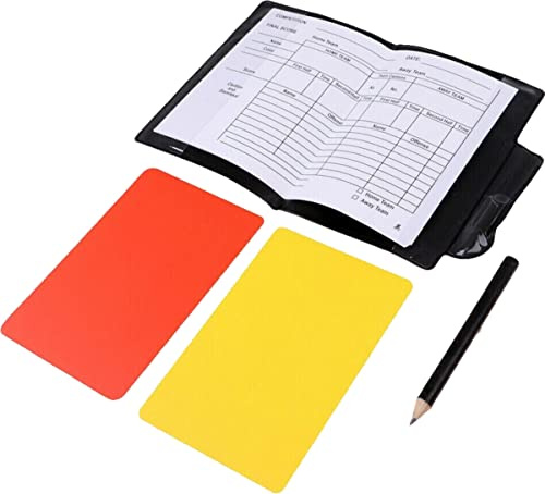 22YardsPro Referee Cards Red/Yellow Football Sport Wallet Notebook Pencil Soccer Refs Set UK
