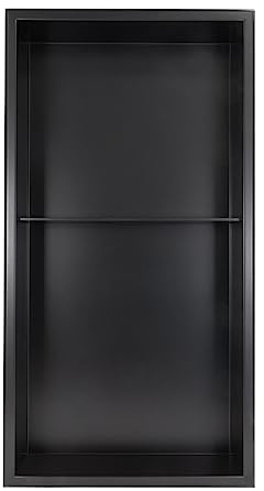 Thermopanel 304 Stainless Steel Recess Shower Niche Shelved - Matte Black (305x610x103mm) - Waterproof Modern Space Saving Shower Storage