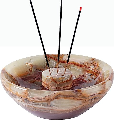 Radicaln Green Onyx Handmade Incense Holder with 9 Holes - Ideal for Incense Sticks, Outdoor Ashtray
