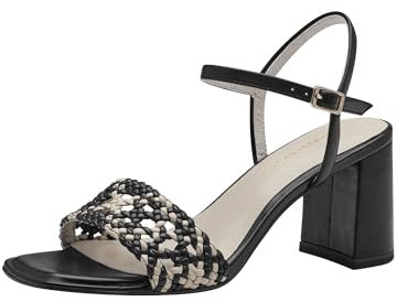Tamaris Damen Sandalen mit Absatz Vegan Blockabsatz; BLACK COMB/schwarz; 39