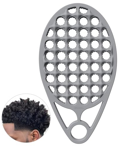 KOUPA Magic Silicone Curly Hair Brush, One Piece Twist Curl Comb for Afro Curls, Washable Hair Tool for Men Women, Grey, 1 Piece