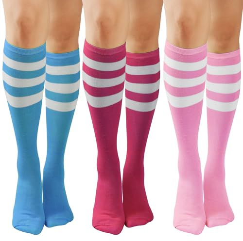 DRESHOW Calzettoni Calze Gambaletto Calzini Lunghi Calzettoni Coscia Scaldamuscoli Stivali Ginocchio Alta Calze di Avvio per Ragazze e Donna