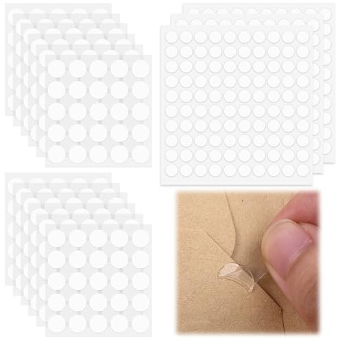CDRPD 600 Piezas Puntos de Pegamento de Globos,Puntos Adhesivos de Doble Cara Transparentes Redondas,para Bodas,Cumpleaños,Fiestas,Scrapbooking DIY(10mm+15mm)