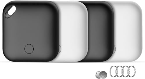 Air Traceur Tag Lot de 4[Certifié Apple MFi], Smart Tag Tracker Compatible avec Apple Localiser (iOS Uniquement), Batterie Remplaçable, Localisateur D'Objets pour Valises Portefeuilles Clés Sacs