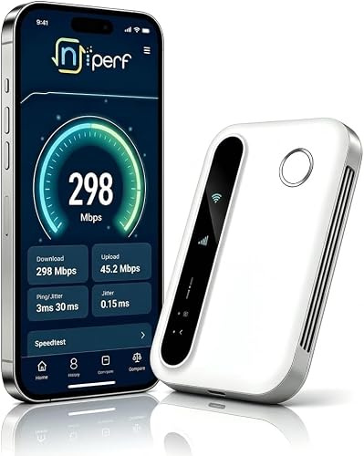Routeur 5G Pocket WiFi débloqué sans abonnement, Modem 5G/4G Haut débit Compatible Carte SIM, Hotspot Mobile WiFi 6 Multi-appareils Jusqu’à 28 connexions pour Voyage et télétravail