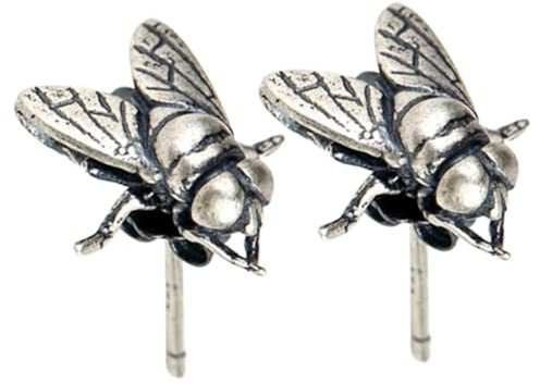 YOSADIER Boucles d'oreilles esthétiques forme mouche en argent S925, style punk élégant, résistantes à l'oxydation, adaptées pour soirée et événement de remise de diplômes
