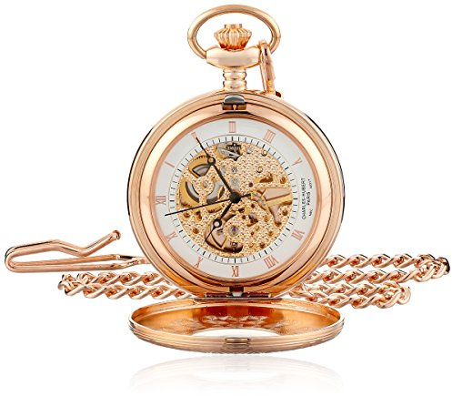 Charles-Hubert, Paris Rose Gold-Plated Mechanical Pocket Watch