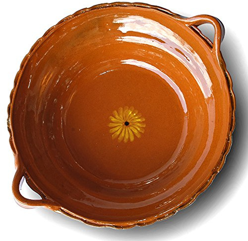 Ancient Cookware, Mexican Clay Unlidded Cazuela, Large, Terracotta, 3 Quarts