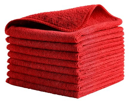 Rubbermaid Commercial Products Light Commercial Microfiber Cloth, Pack of 24, 12 x 12, Pink, All-Purpose Rag/Towel for Janitorial/Professional Cleaners and Multi-Purpose Cleaning/Dusting/Polishing